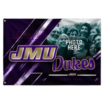 James Madison Dukes House Flag Customized Diagonal Stripes Purple Best Selling