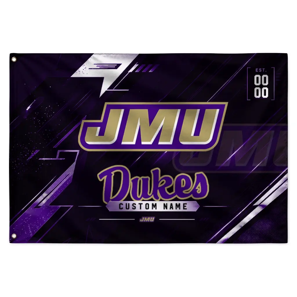 James Madison Dukes House Flag Personalized Speed Slashes Purple Best Selling James Madison Dukes House Flag Personalized Speed Slashes Purple Best Selling