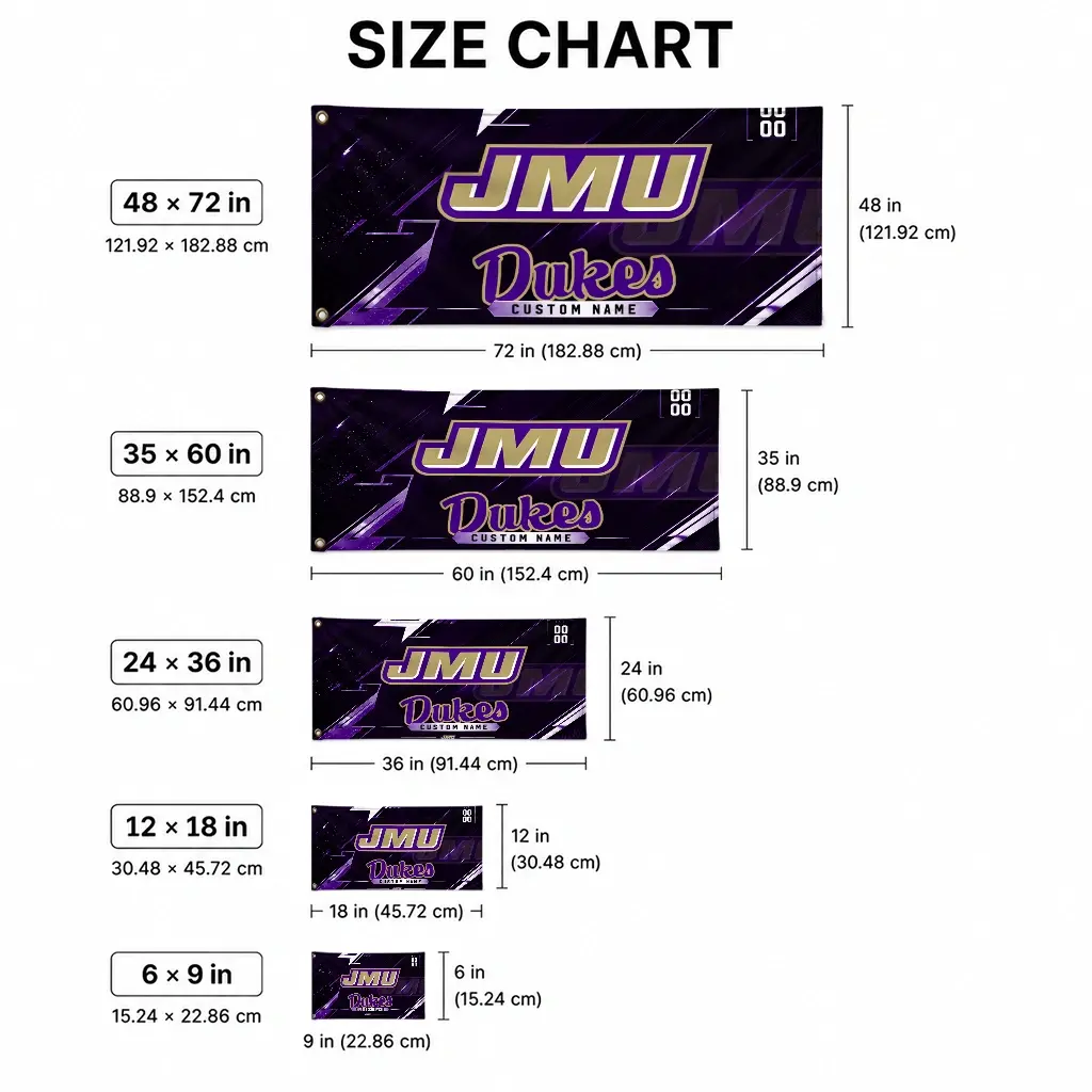 James Madison Dukes House Flag Personalized Speed Slashes Purple High Quality James Madison Dukes House Flag Personalized Speed Slashes Purple High Quality