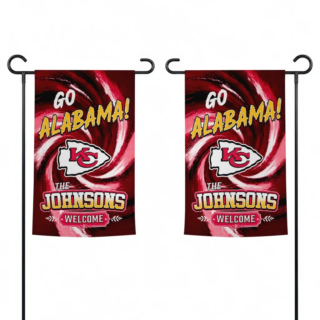 Kansas City Chiefs Garden Flag Custom Swirl Vortex Red Fashion Forward Kansas City Chiefs Garden Flag Custom Swirl Vortex Red Fashion Forward