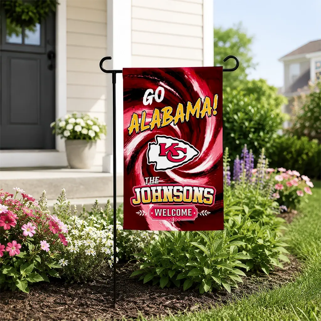 Kansas City Chiefs Garden Flag Custom Swirl Vortex Red New Arrival Kansas City Chiefs Garden Flag Custom Swirl Vortex Red New Arrival