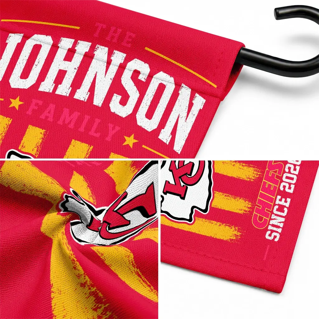 Kansas City Chiefs Garden Flag Customized Distressed Stripes Red Latest Model Kansas City Chiefs Garden Flag Customized Distressed Stripes Red Latest Model