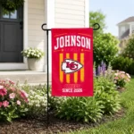 Kansas City Chiefs Garden Flag Customized Distressed Stripes Red Best Selling
