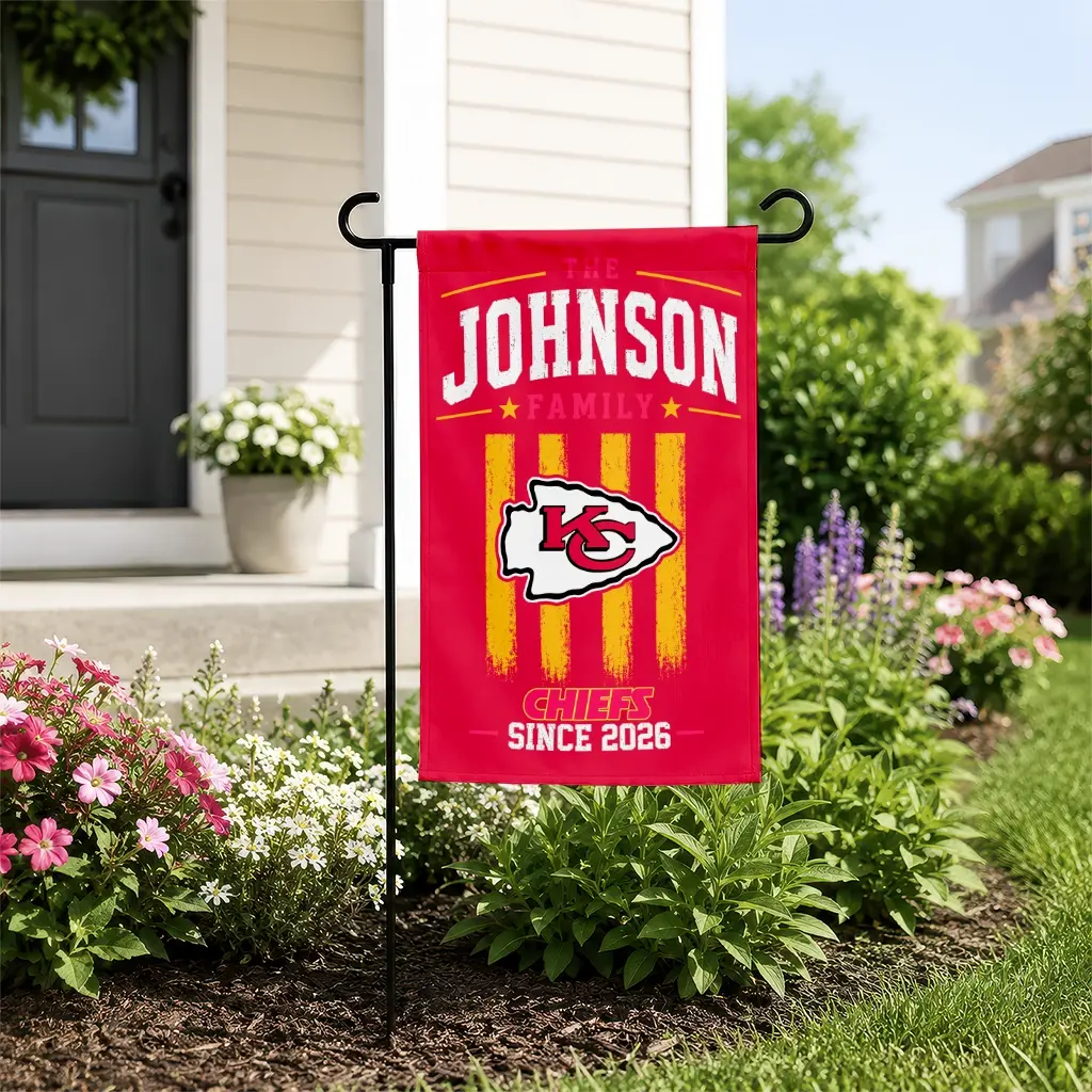 Kansas City Chiefs Garden Flag Customized Distressed Stripes Red New Arrival Kansas City Chiefs Garden Flag Customized Distressed Stripes Red New Arrival