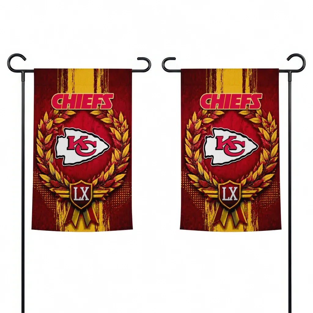 Kansas City Chiefs Garden Flag Customized Laurel Wreath Red Fashion Forward Kansas City Chiefs Garden Flag Customized Laurel Wreath Red Fashion Forward
