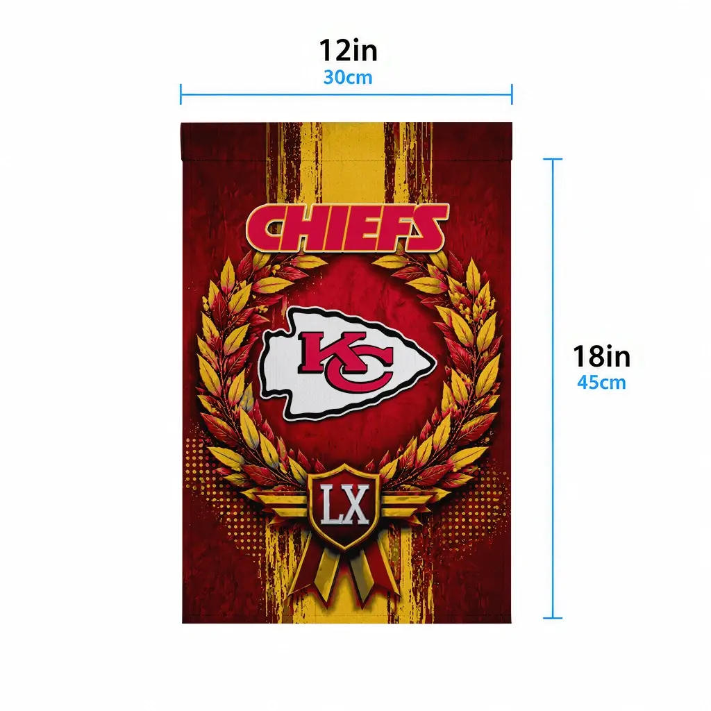 Kansas City Chiefs Garden Flag Customized Laurel Wreath Red High Quality Kansas City Chiefs Garden Flag Customized Laurel Wreath Red High Quality