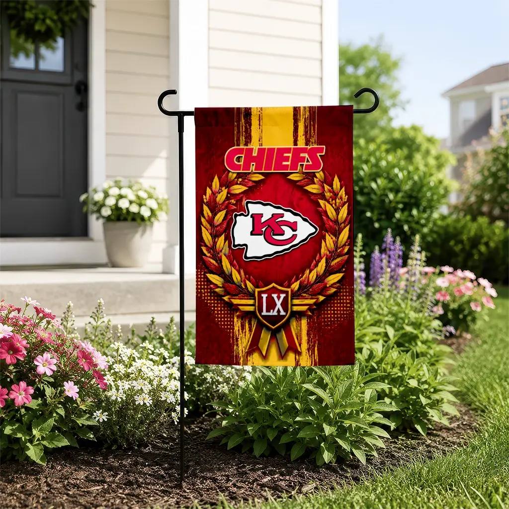 Kansas City Chiefs Garden Flag Customized Laurel Wreath Red New Arrival Kansas City Chiefs Garden Flag Customized Laurel Wreath Red New Arrival