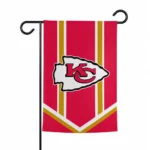 Kansas City Chiefs Garden Flag Personalized Chevron Stripes Red Best Selling