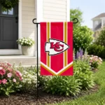 Kansas City Chiefs Garden Flag Personalized Chevron Stripes Red Best Selling
