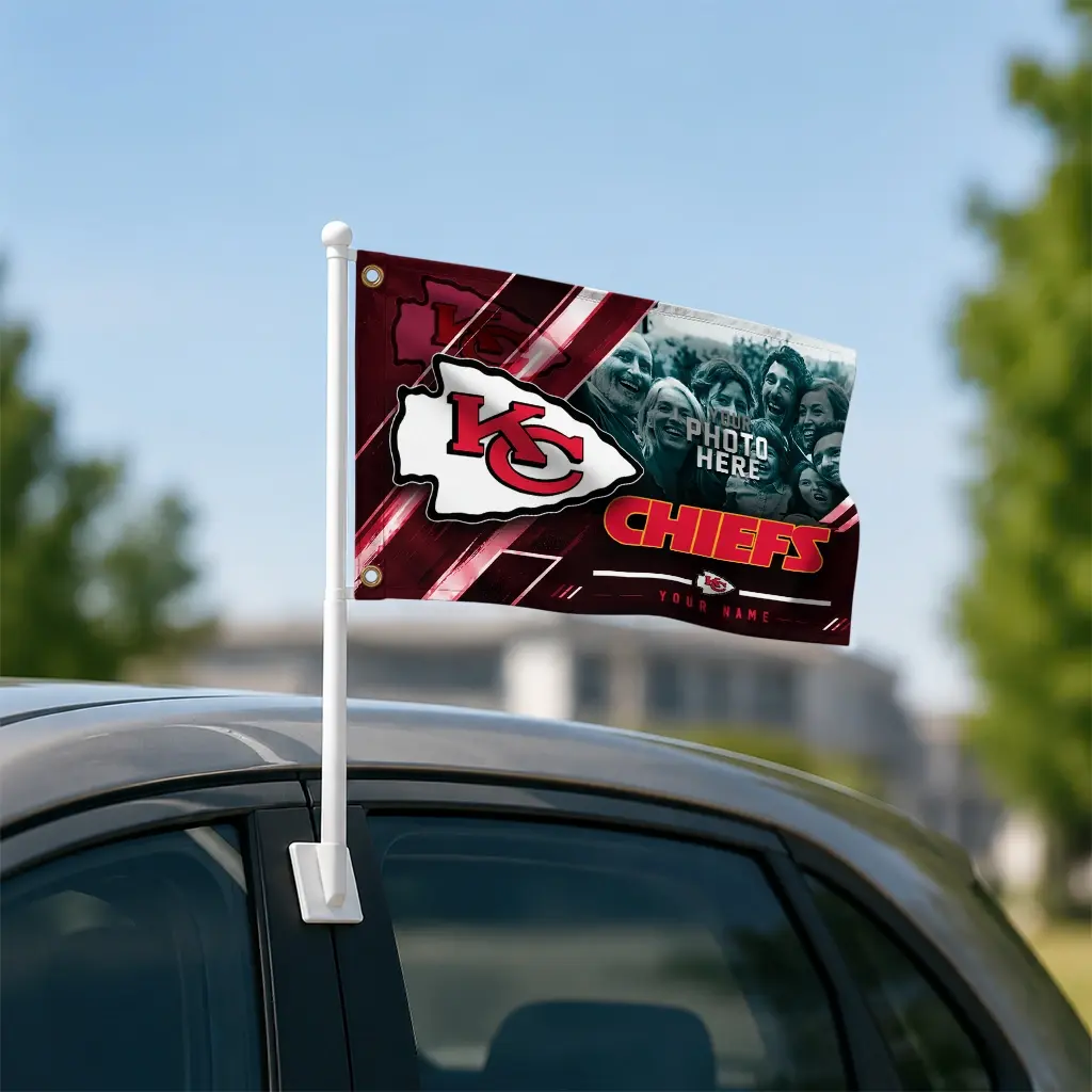 Kansas City Chiefs House Flag Custom Diagonal Stripes Red Latest Model Kansas City Chiefs House Flag Custom Diagonal Stripes Red Latest Model