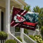 Kansas City Chiefs House Flag Custom Diagonal Stripes Red Best Selling