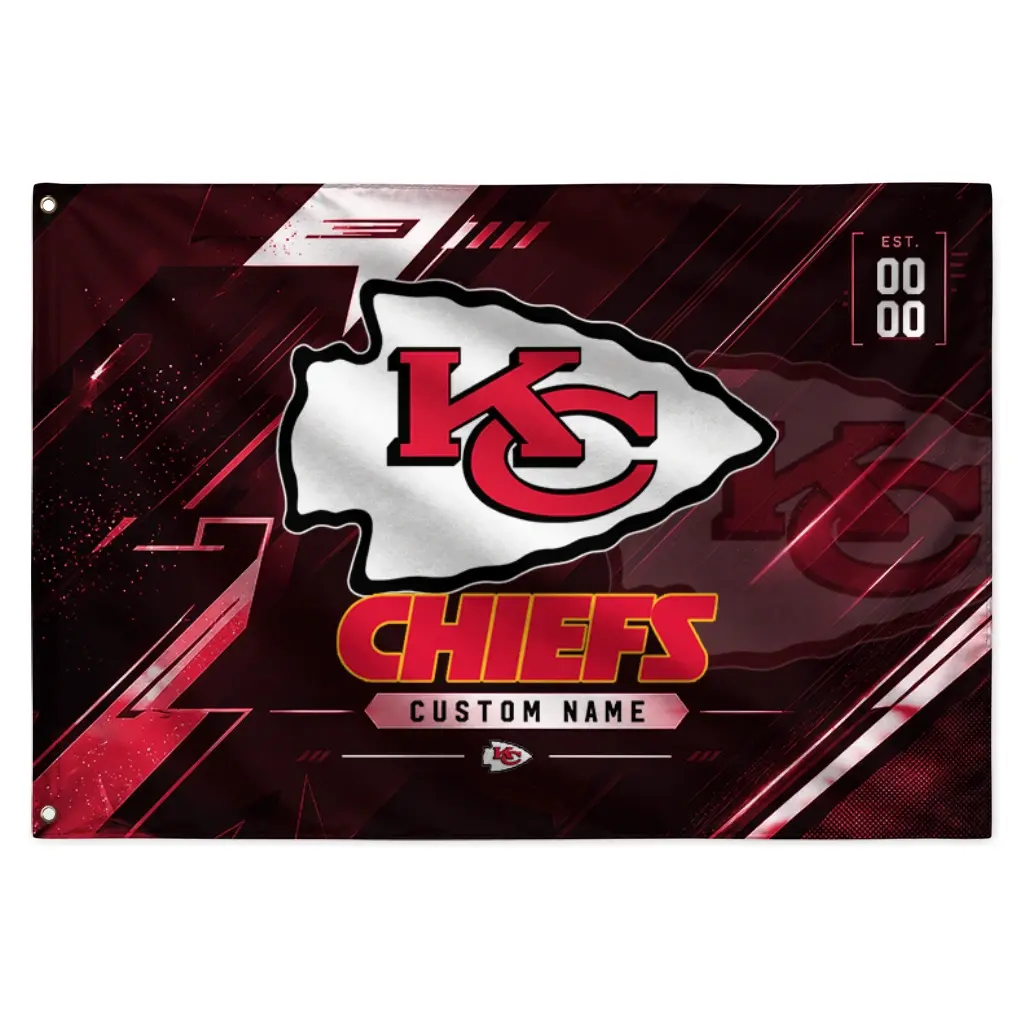 Kansas City Chiefs House Flag Customized Speed Slashes Red Best Selling Kansas City Chiefs House Flag Customized Speed Slashes Red Best Selling