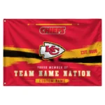 Kansas City Chiefs House Flag Personalized Brushed Streaks Red Best Selling