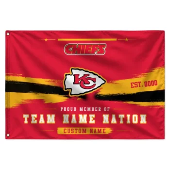 Kansas City Chiefs House Flag Personalized Brushed Streaks Red Best Selling