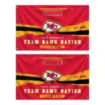 Kansas City Chiefs House Flag Personalized Brushed Streaks Red Best Selling