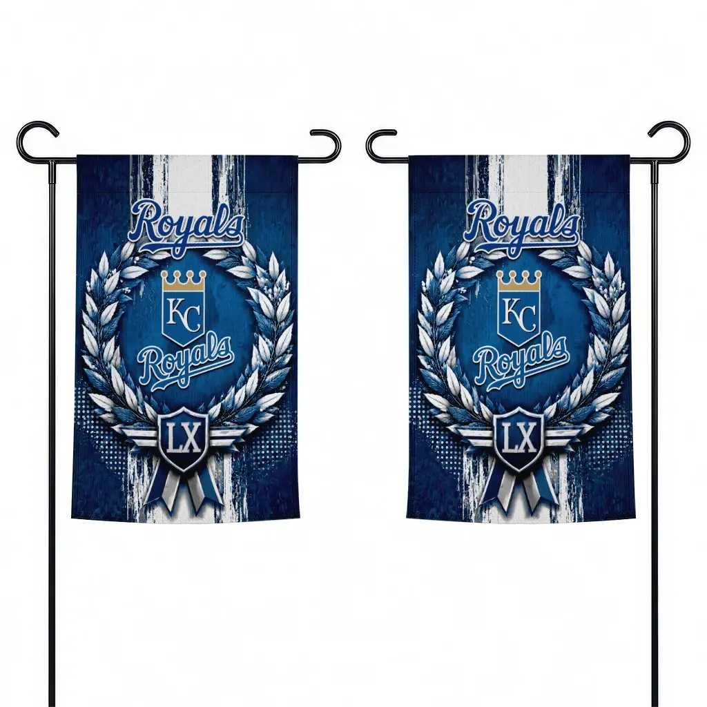 Kansas City Royals Garden Flag Custom Laurel Wreath Royal Blue Fashion Forward Kansas City Royals Garden Flag Custom Laurel Wreath Royal Blue Fashion Forward