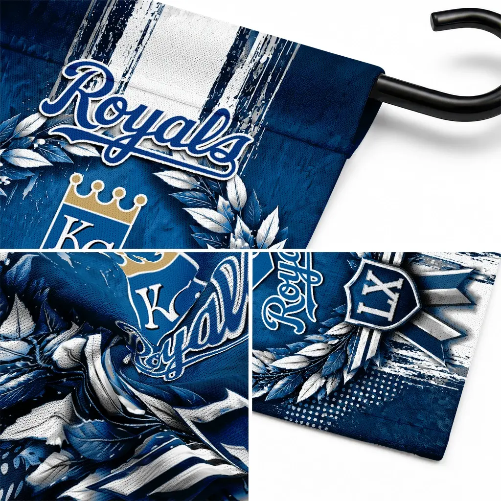 Kansas City Royals Garden Flag Custom Laurel Wreath Royal Blue Latest Model Kansas City Royals Garden Flag Custom Laurel Wreath Royal Blue Latest Model
