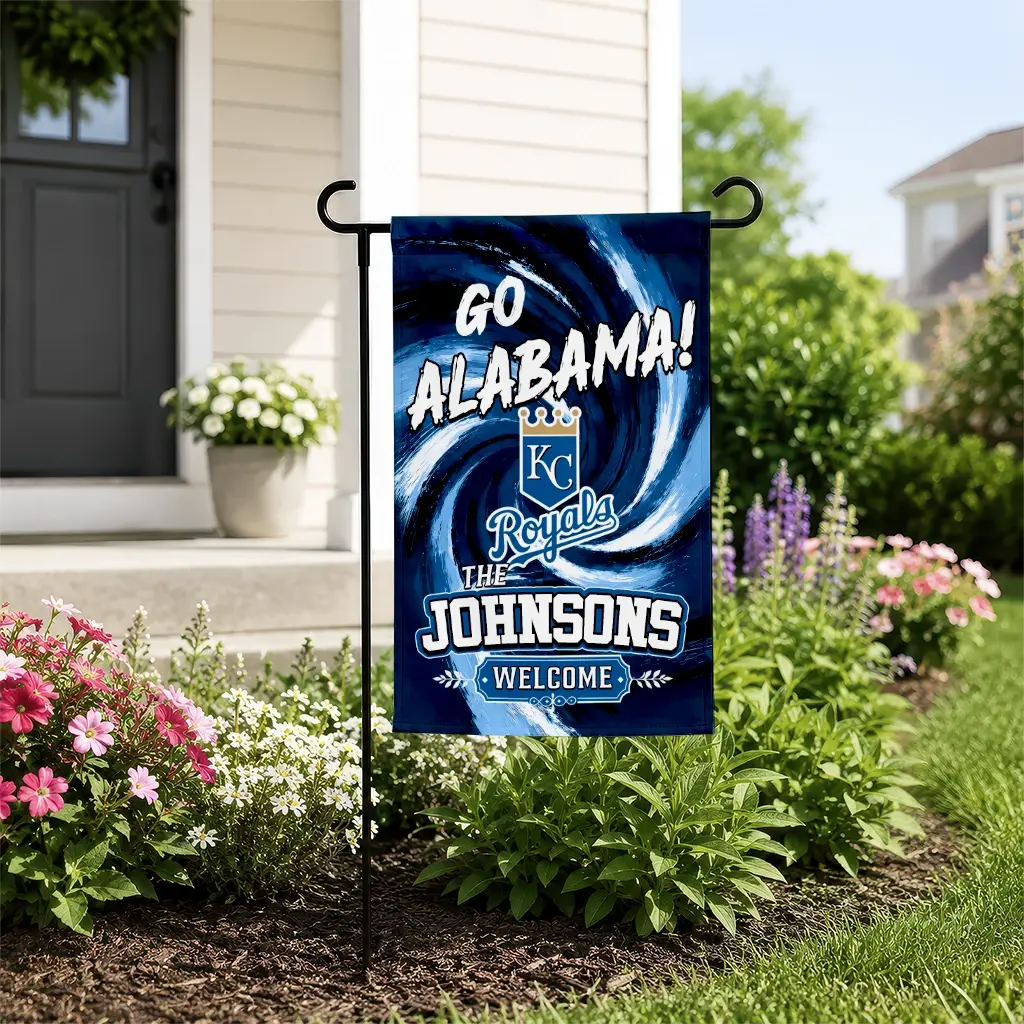 Kansas City Royals Garden Flag Personalized Swirl Vortex Royal Blue New Arrival Kansas City Royals Garden Flag Personalized Swirl Vortex Royal Blue New Arrival