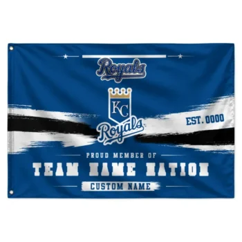Kansas City Royals House Flag Customized Brushed Streaks Royal Blue Best Selling