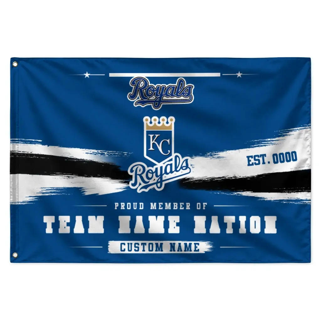Kansas City Royals House Flag Customized Brushed Streaks Royal Blue Best Selling Kansas City Royals House Flag Customized Brushed Streaks Royal Blue Best Selling