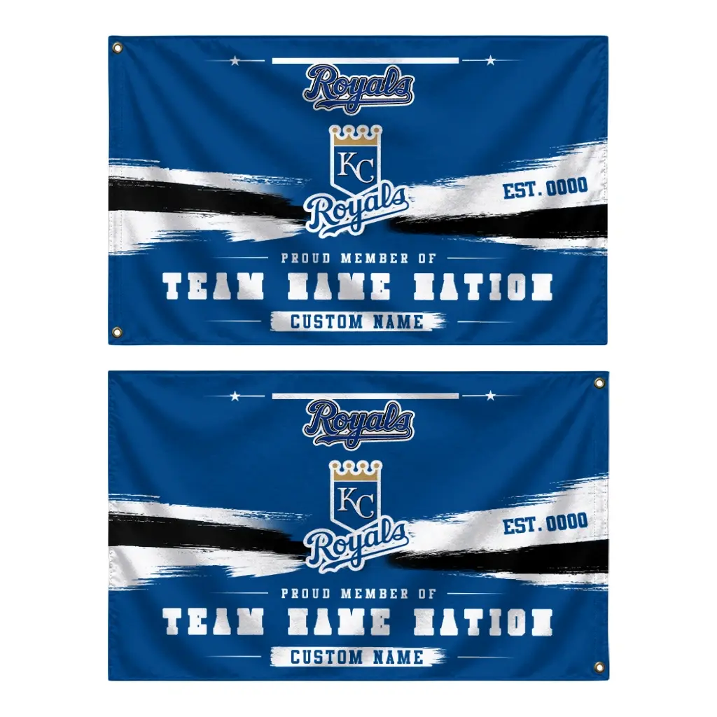 Kansas City Royals House Flag Customized Brushed Streaks Royal Blue Fashion Forward Kansas City Royals House Flag Customized Brushed Streaks Royal Blue Fashion Forward
