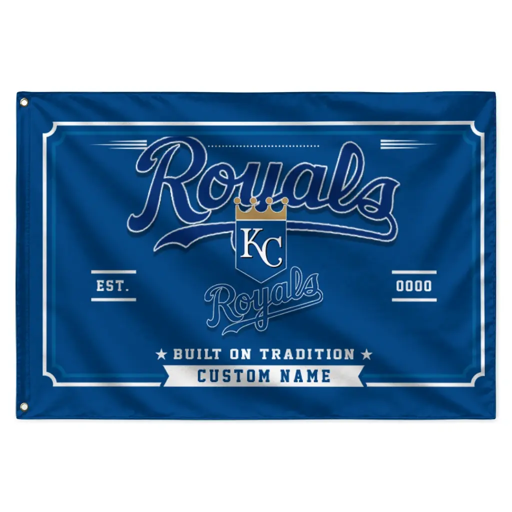 Kansas City Royals House Flag Customized Ornate Border Royal Blue Best Selling Kansas City Royals House Flag Customized Ornate Border Royal Blue Best Selling