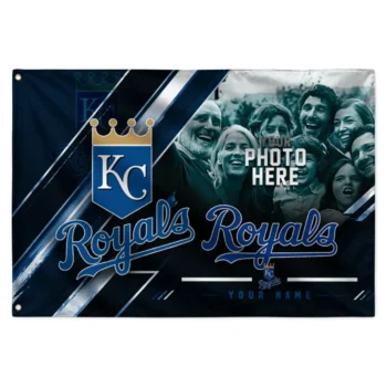 Kansas City Royals House Flag Personalized Diagonal Stripes Royal Blue Best Selling