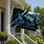 Kansas City Royals House Flag Personalized Diagonal Stripes Royal Blue Best Selling