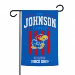 Kansas Jayhawks Garden Flag Custom Distressed Stripes Blue Best Selling