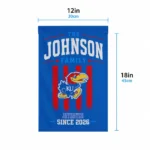 Kansas Jayhawks Garden Flag Custom Distressed Stripes Blue Best Selling