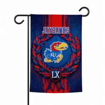 Kansas Jayhawks Garden Flag Custom Laurel Wreath Blue Best Selling