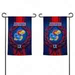 Kansas Jayhawks Garden Flag Custom Laurel Wreath Blue Best Selling