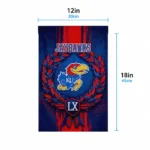 Kansas Jayhawks Garden Flag Custom Laurel Wreath Blue Best Selling