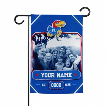 Kansas Jayhawks Garden Flag - Custom Photo Frame Blue