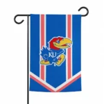 Kansas Jayhawks Garden Flag Customized Chevron Stripes Blue Best Selling