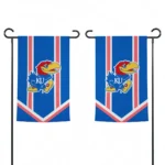 Kansas Jayhawks Garden Flag Customized Chevron Stripes Blue Best Selling