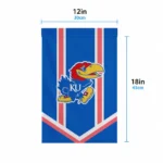 Kansas Jayhawks Garden Flag Customized Chevron Stripes Blue Best Selling