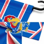 Kansas Jayhawks Garden Flag Customized Chevron Stripes Blue Best Selling