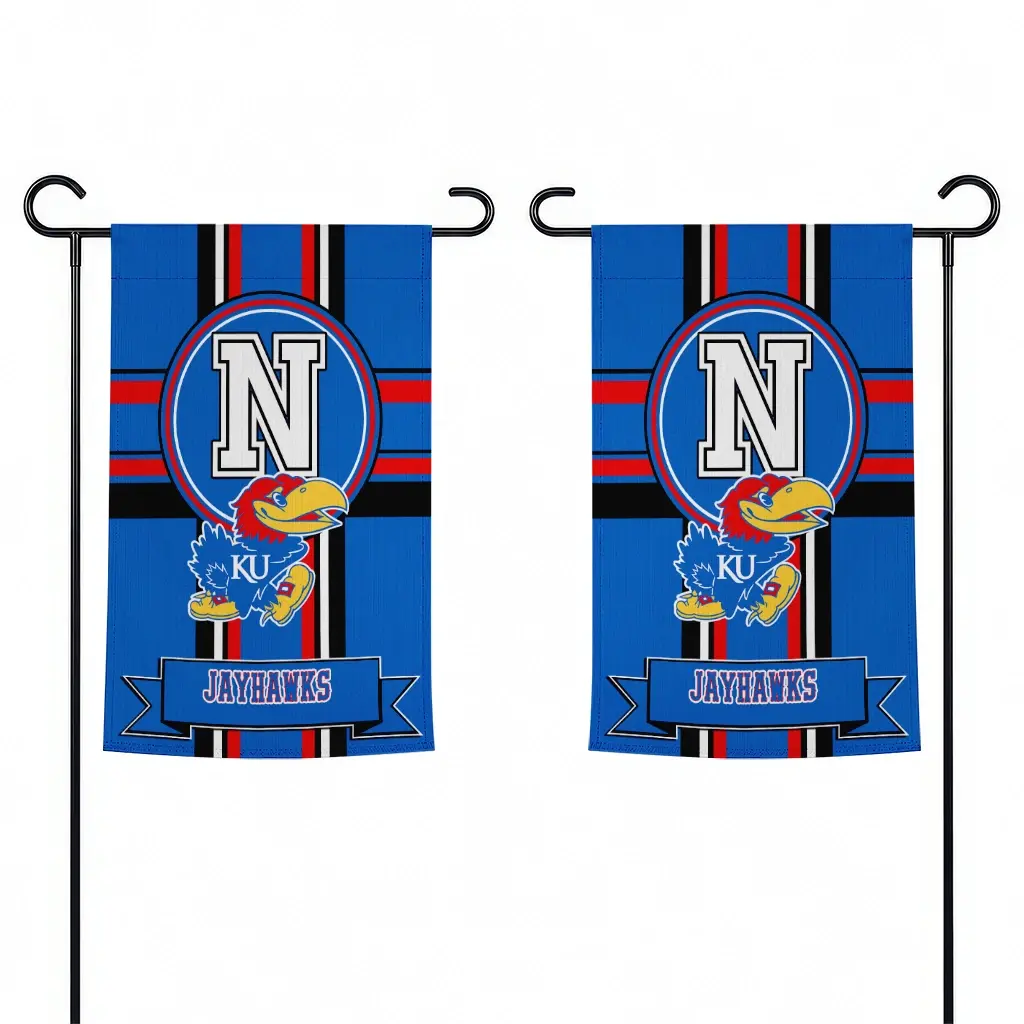Kansas Jayhawks Garden Flag Customized Circle Medallion Blue Fashion Forward Kansas Jayhawks Garden Flag Customized Circle Medallion Blue Fashion Forward