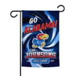 Kansas Jayhawks Garden Flag Personalized Swirl Vortex Blue Best Selling