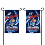 Kansas Jayhawks Garden Flag Personalized Swirl Vortex Blue Best Selling