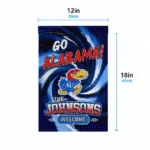 Kansas Jayhawks Garden Flag Personalized Swirl Vortex Blue Best Selling