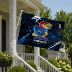 Kansas Jayhawks House Flag Custom Speed Slashes Blue Best Selling
