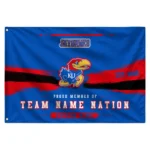 Kansas Jayhawks House Flag Customized Brushed Streaks Blue Best Selling