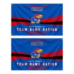 Kansas Jayhawks House Flag Customized Brushed Streaks Blue Best Selling