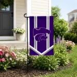 Kansas State Wildcats Garden Flag Custom Chevron Stripes Purple Best Selling