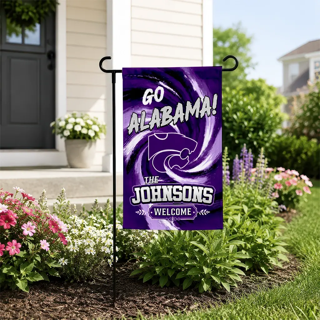 Kansas State Wildcats Garden Flag Customized Swirl Vortex Purple New Arrival Kansas State Wildcats Garden Flag Customized Swirl Vortex Purple New Arrival