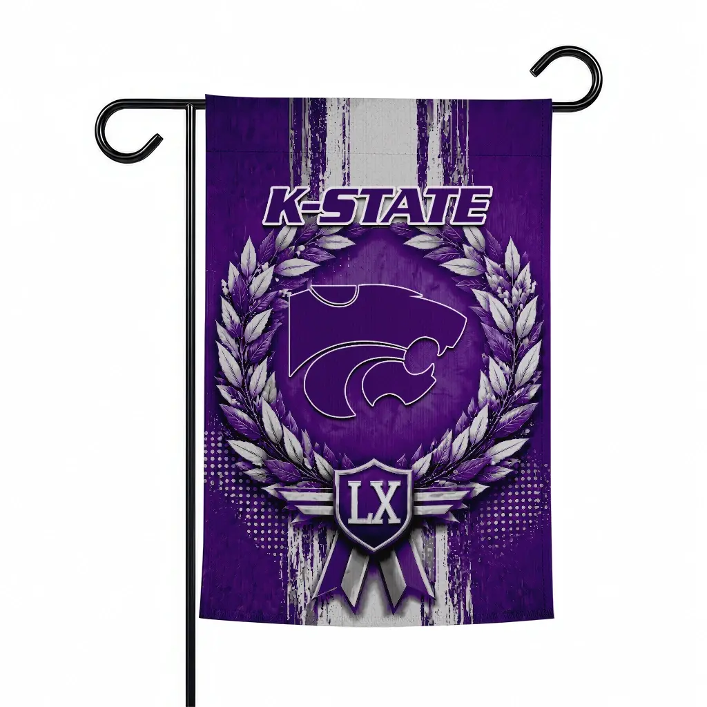 Kansas State Wildcats Garden Flag Personalized Laurel Wreath Purple Best Selling Kansas State Wildcats Garden Flag Personalized Laurel Wreath Purple Best Selling