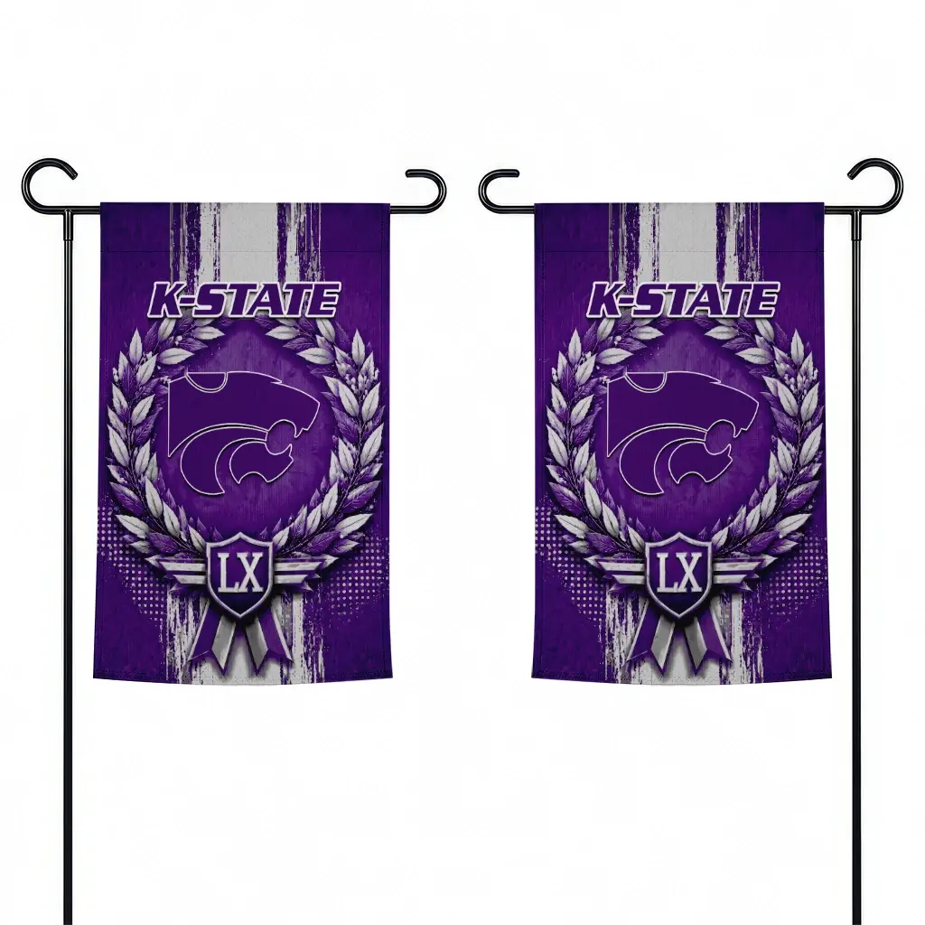 Kansas State Wildcats Garden Flag Personalized Laurel Wreath Purple Fashion Forward Kansas State Wildcats Garden Flag Personalized Laurel Wreath Purple Fashion Forward