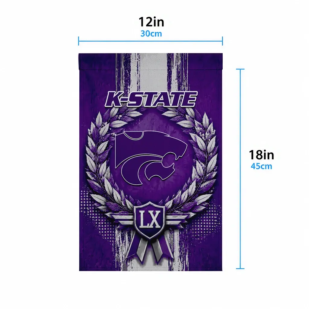 Kansas State Wildcats Garden Flag Personalized Laurel Wreath Purple High Quality Kansas State Wildcats Garden Flag Personalized Laurel Wreath Purple High Quality